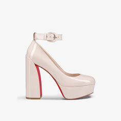 Кожаные босоножки на платформе Movida Strap 130 Christian Louboutin, цвет leche/lin leche