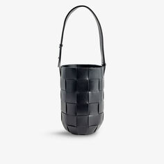 Кожаная сумка через плечо Cassette Lantern Bottega Veneta, черный