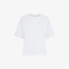 Хлопковая футболка свободного кроя с короткими рукавами Whistles, белый