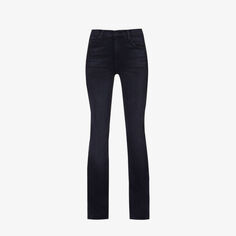 Расклешенные джинсы The Weekender с высокой посадкой и эффектом потертости из смесового хлопка Mother, цвет deep end