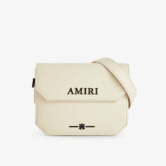 Кожаная сумка через плечо с логотипом Amiri, цвет birch