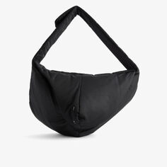 Аморфная сумка через плечо из изогнутой ткани Heliot Emil, черный