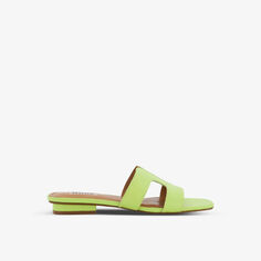Кожаные сандалии Loupe с квадратным носком и вырезом Dune, зеленый