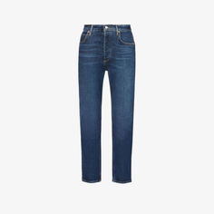 Укороченные джинсы Riley прямого кроя с высокой посадкой из эластичного хлопка Agolde, цвет divided
