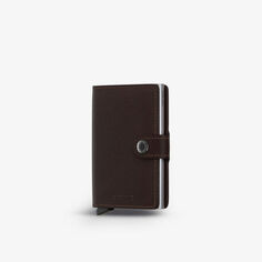Оригинальный кожаный кошелек Miniwallet с тиснением логотипа Secrid, коричневый