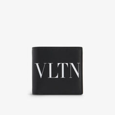 Кожаный кошелек VLTN с логотипом Valentino Garavani, цвет nero bianco