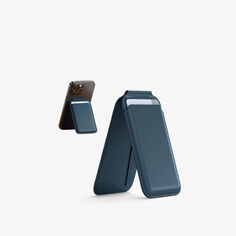 Магнитная подставка-кошелек для iPhone Satechi из веганской кожи The Tech Bar, синий