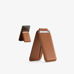 Магнитная подставка-кошелек для iPhone Satechi из веганской кожи The Tech Bar, коричневый