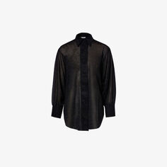 Рубашка свободного кроя Lumiere из тканой ткани с эффектом металлик Oseree, цвет nero OsÉree
