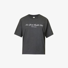 Хлопковая футболка с надписью New York Health Club Sporty &amp; Rich, черный