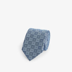 Шелковый галстук Tucson с монограммой Ferragamo, цвет celeste