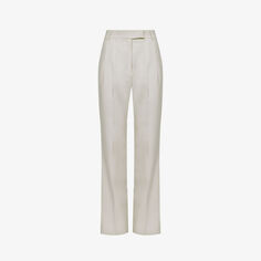 Зауженные брюки Bea из эластичного крепа с завышенной талией Frankie Shop, серый