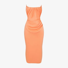 Плиссированное платье миди Alora House Of Cb, цвет tangerine