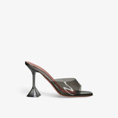 Мюли Lupita Glass на каблуке из ПВХ с квадратным носком Amina Muaddi, серый