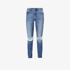 Укороченные джинсы скинни Good Legs из эластичного денима с высокой посадкой Good American, синий