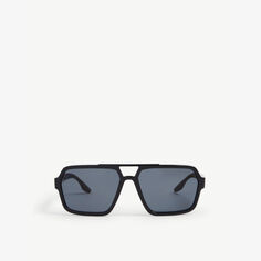 Солнцезащитные очки PS01XS в квадратной оправе из ацетата Prada Linea Rossa, черный