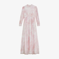 Платье макси Huron из переработанного полиэстера с рукавами-блузонами Ted Baker, розовый