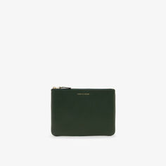 Классический кожаный кошелек с логотипом Comme des Garçons, зеленый