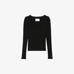 Топ Tumi с квадратным вырезом эластичной вязки Claudie Pierlot, цвет noir / gris