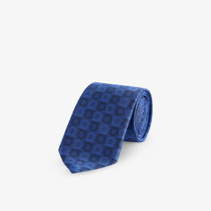 Шелковый галстук Tucson с монограммой Ferragamo, темно-синий