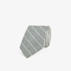 Полосатый шелковый галстук Giorgio Armani, серый