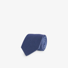 Шелковый галстук с абстрактным узором Lanvin, темно-синий