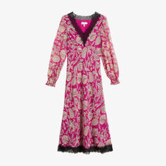 Тканое платье миди Izobele с цветочным принтом Ted Baker, розовый