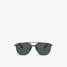 AR6110 58 солнцезащитные очки в стальной квадратной оправе Giorgio Armani, черный