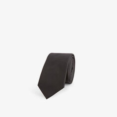 Узкий шелковый галстук с планкой-логотипом Givenchy, черный
