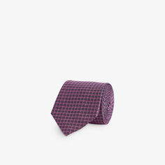 Шелковый галстук с графичным принтом Lanvin, розовый