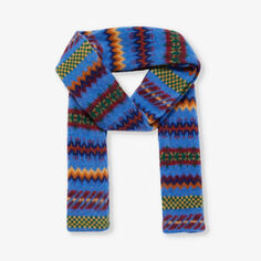 Шерстяной шарф Woolen Wonder с геометрическим принтом Howlin, цвет surf