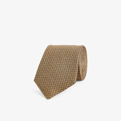 Шелковый галстук с абстрактным узором Giorgio Armani, бежевый