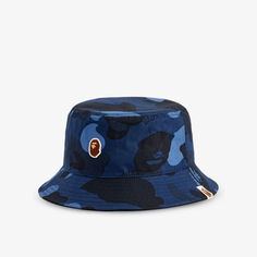 Хлопковая панама с камуфляжным узором Ape Head A Bathing Ape, темно-синий Bape