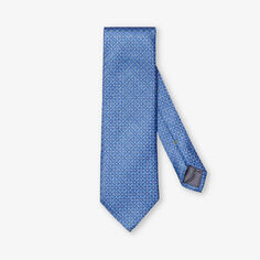Текстурированный шелковый галстук с геометрическим узором Eton, синий