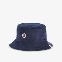 Вельветовая шляпа с нашивкой-логотипом A Bathing Ape, темно-синий Bape