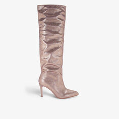 Ботинки Stand Out из плетеной ткани на каблуке, украшенные кристаллами Carvela, бронзовый
