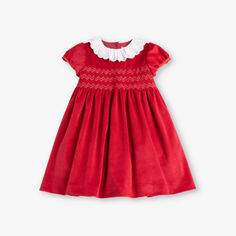 Бархатное платье Octavia с оборками на воротнике 2-11 лет Trotters, красный