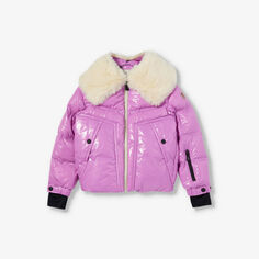 Пуховик с нашивкой-логотипом 6-10 лет Moncler, розовый