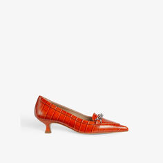 Туфли Renata из кожи с тиснением под крокодила Lk Bennett, оранжевый