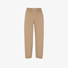 Укороченные хлопковые брюки Tessa средней посадки Whistles, цвет tan