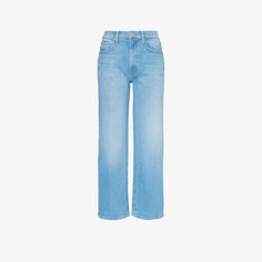 Прямые джинсы Rambler из эластичного денима средней посадки с эффектом потертости Mother, цвет going dutch