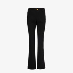 Шерстяные брюки средней посадки Balmain, цвет noir