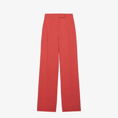 Широкие креповые брюки Sayakat со складками спереди Ted Baker, цвет coral