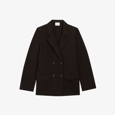 Двубортный пиджак оверсайз из эластичной ткани Claudie Pierlot, цвет noir / gris