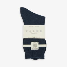 Носки из смесового хлопка стрейч с семейным фирменным принтом Falke, темно-синий
