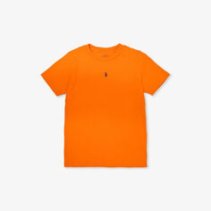 Футболка из хлопкового трикотажа с вышитым логотипом и короткими рукавами, 2–7 лет Polo Ralph Lauren, оранжевый