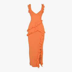 Сетчатое платье макси Pixie с оборками House Of Cb, оранжевый