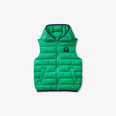 Утепленный жилет с вышитым логотипом 18 месяцев - 6 лет Benetton, цвет benetton green