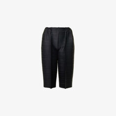 Широкие трикотажные брюки со средней посадкой и складками Bounce Pleats Please Issey Miyake, черный