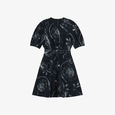 Платье мини Saaraih с цветочным принтом из эластичной ткани Ted Baker, черный